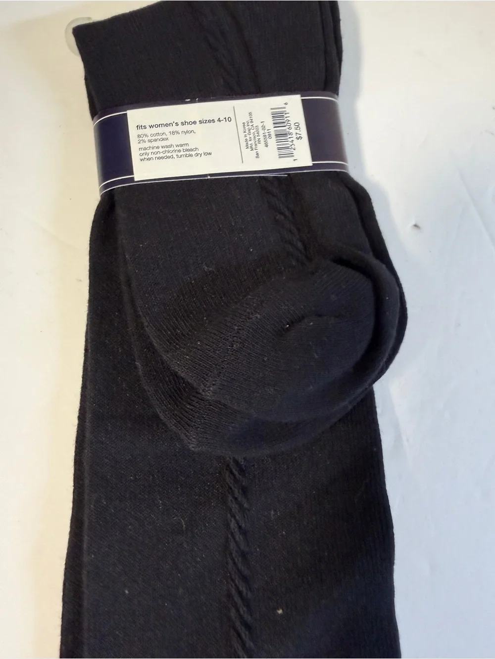 GAP Women's Black Ribbed Crew Socks
